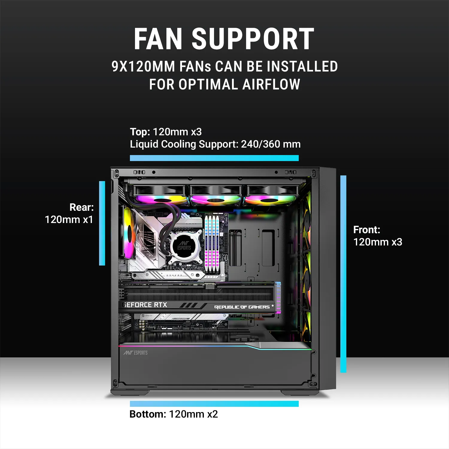 Ant Esports Gaming Cabinet Titan Core 360 Black view 5